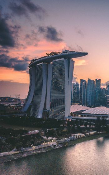 Обои 1600x2560 Marina Bay Sands, Сингапур, мегаполис