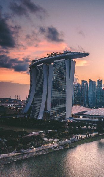 Обои 600x1024 Marina Bay Sands, Сингапур, мегаполис