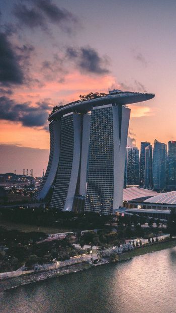 Обои 1440x2560 Marina Bay Sands, Сингапур, мегаполис