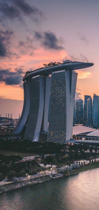 Обои 1080x2280 Marina Bay Sands, Сингапур, мегаполис