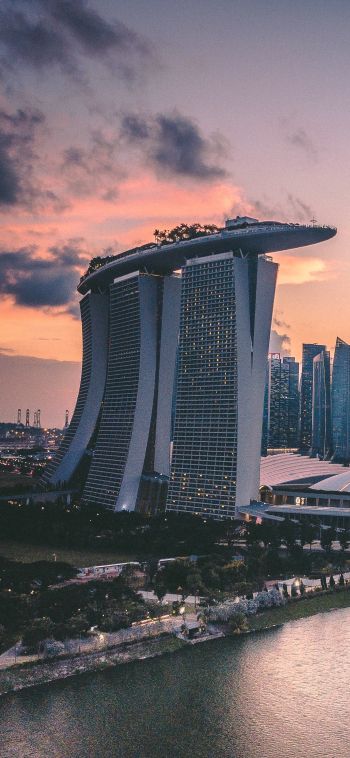 Обои 1080x2340 Marina Bay Sands, Сингапур, мегаполис