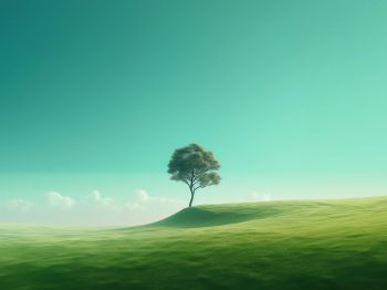 Обои 800x600 одинокое дерево, пейзаж, зеленый