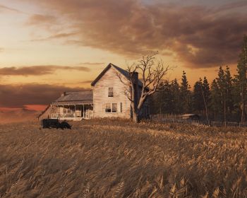 The Last of Us, farm, sunset, field Wallpaper 1280x1024