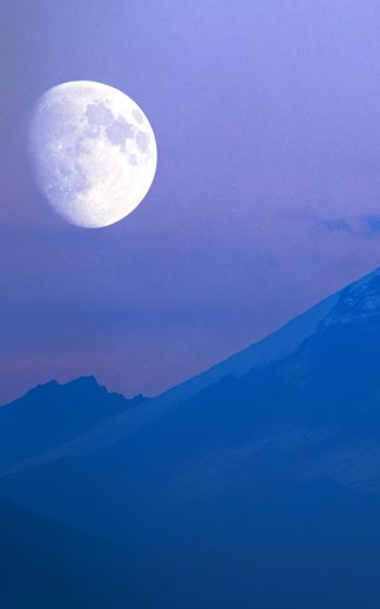 Windows XP wallpaper, moon, mountain, landscape Wallpaper 800x1280