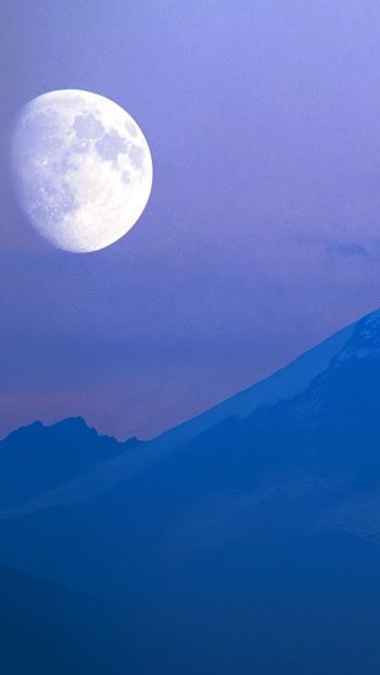 Windows XP wallpaper, moon, mountain, landscape Wallpaper 640x1136