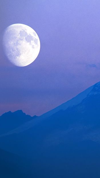 Windows XP wallpaper, moon, mountain, landscape Wallpaper 750x1334