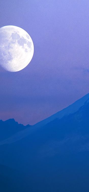 Windows XP wallpaper, moon, mountain, landscape Wallpaper 828x1792