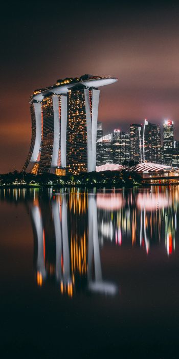 Marina Bay Sands, Singapore, night Wallpaper 720x1440