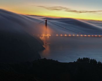 Обои 1280x1024 туман, Мост Золотые Ворота, Сан-Франциско