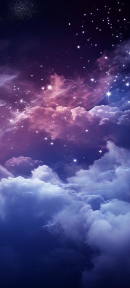 purple, night sky, clouds, dark Wallpaper 720x1600