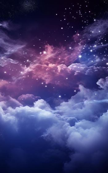 purple, night sky, clouds, dark Wallpaper 800x1280
