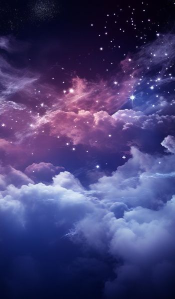 purple, night sky, clouds, dark Wallpaper 600x1024