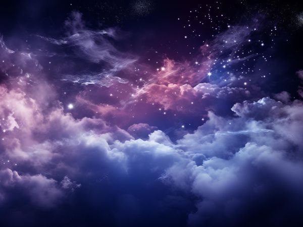 purple, night sky, clouds, dark Wallpaper 1024x768