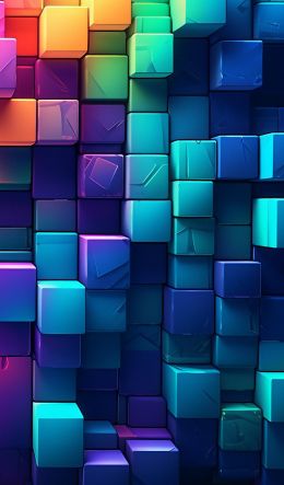 multicolored, cubes, wall Wallpaper 600x1024