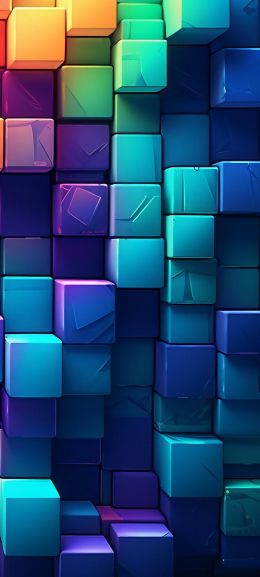 multicolored, cubes, wall Wallpaper 720x1600