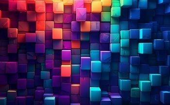 Обои 1920x1200 разноцветный, кубы, стена