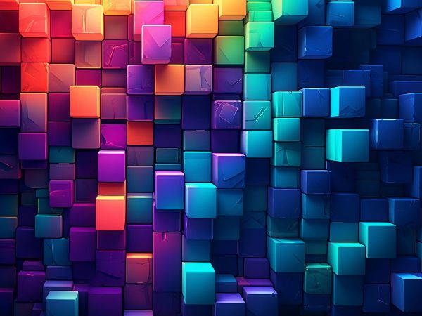 multicolored, cubes, wall Wallpaper 1024x768