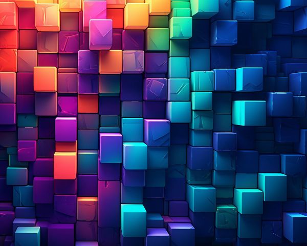 multicolored, cubes, wall Wallpaper 1280x1024