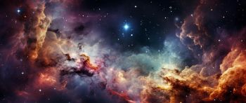 Обои 2560x1080 вселенная, звездное небо, туманность