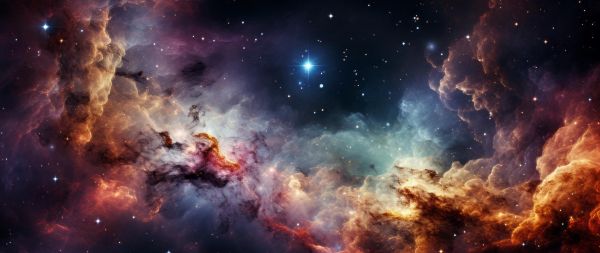 universe, starry sky, nebula Wallpaper 2560x1080