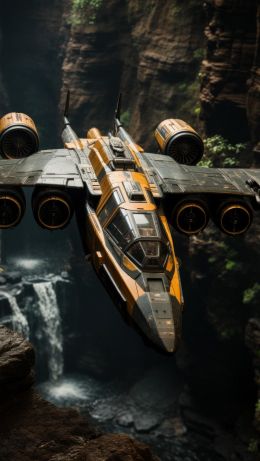 Sci-fi, spacecraft, flight Wallpaper 640x1136