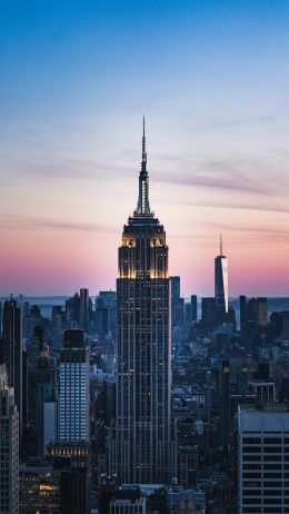 Empire State Building, New York, skyscraper Wallpaper 2160x3840