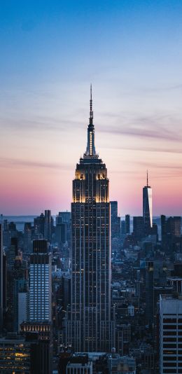 Empire State Building, New York, skyscraper Wallpaper 1440x2960