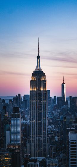 Empire State Building, New York, skyscraper Wallpaper 828x1792