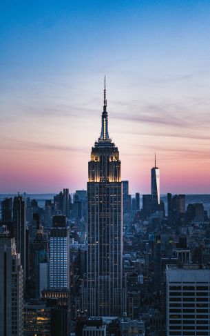 Empire State Building, New York, skyscraper Wallpaper 1752x2800