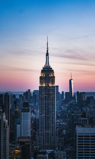 Empire State Building, New York, skyscraper Wallpaper 1200x2000