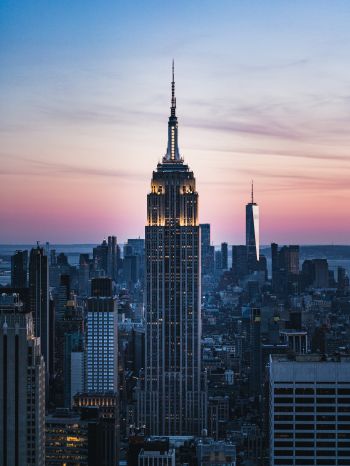 Empire State Building, New York, skyscraper Wallpaper 1668x2224