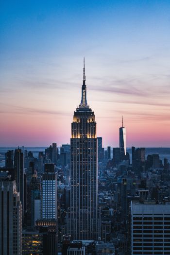 Empire State Building, New York, skyscraper Wallpaper 640x960