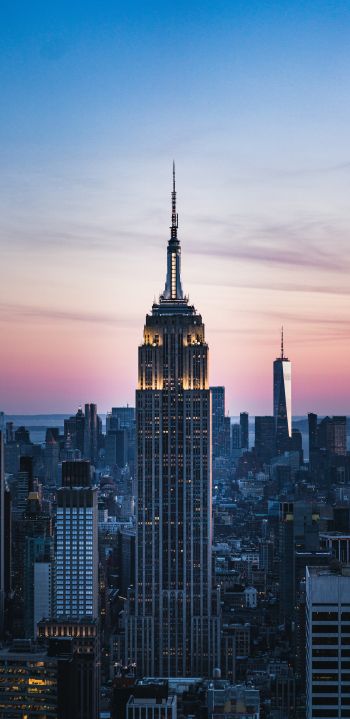 Empire State Building, New York, skyscraper Wallpaper 1080x2220