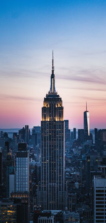 Empire State Building, New York, skyscraper Wallpaper 1440x3040