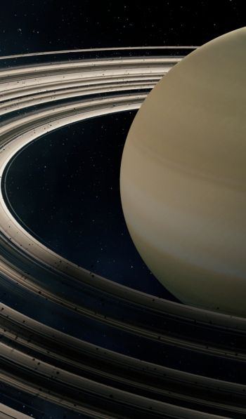 Обои 600x1024 Сатурн, планета, кольца Сатурна