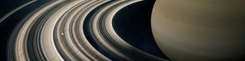 Saturn, planet, rings of Saturn Wallpaper 1590x400