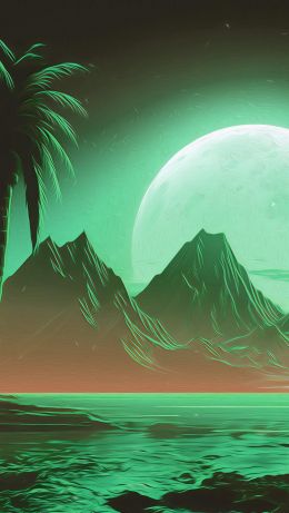 oasis, landscape, green Wallpaper 640x1136
