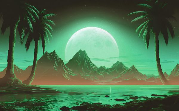 oasis, landscape, green Wallpaper 1920x1200