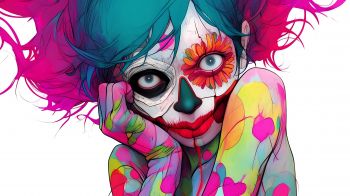 girl, multicolored Wallpaper 2048x1152