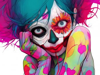 girl, multicolored Wallpaper 1024x768
