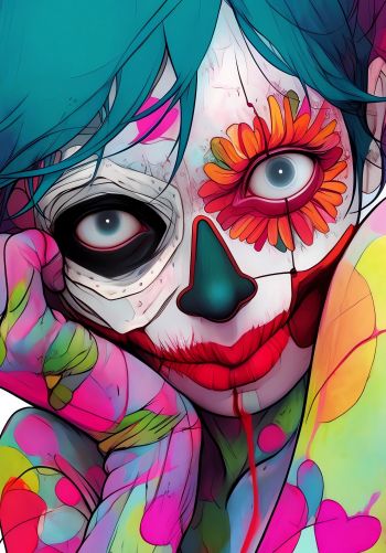 girl, multicolored Wallpaper 1668x2388