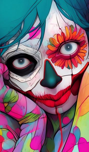 girl, multicolored Wallpaper 600x1024