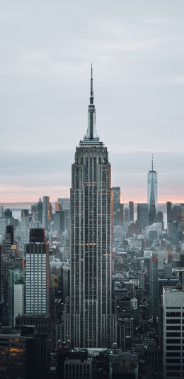 Empire State Building, New York, skyscraper Wallpaper 1440x2960