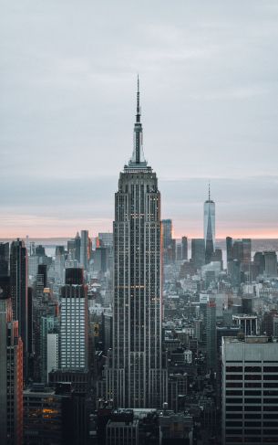 Empire State Building, New York, skyscraper Wallpaper 1752x2800