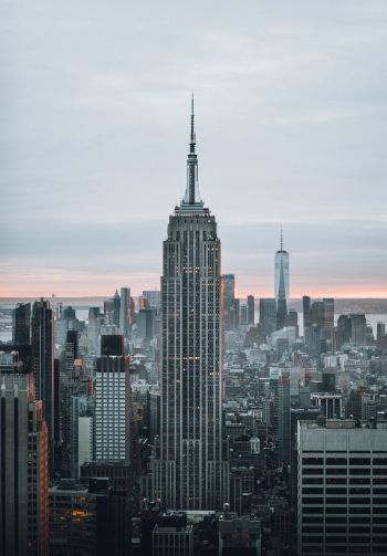 Empire State Building, New York, skyscraper Wallpaper 1640x2360