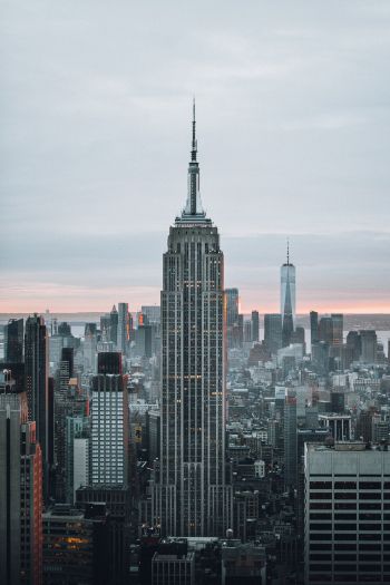 Обои 640x960 Эмпайр-стейт-билдинг, Нью-Йорк, небоскреб
