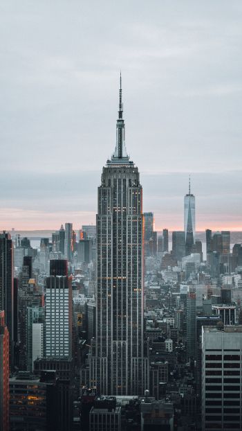 Empire State Building, New York, skyscraper Wallpaper 2160x3840