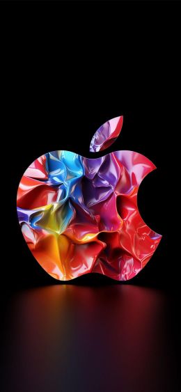 Обои 945x2048 яблоко, логотип Apple, разноцветный