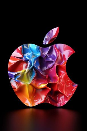 Обои 640x960 яблоко, логотип Apple, разноцветный