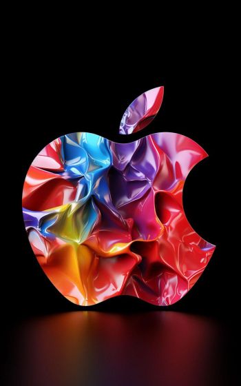 Обои 800x1280 яблоко, логотип Apple, разноцветный